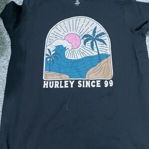Hurley Black Cotton Tee with Graphic